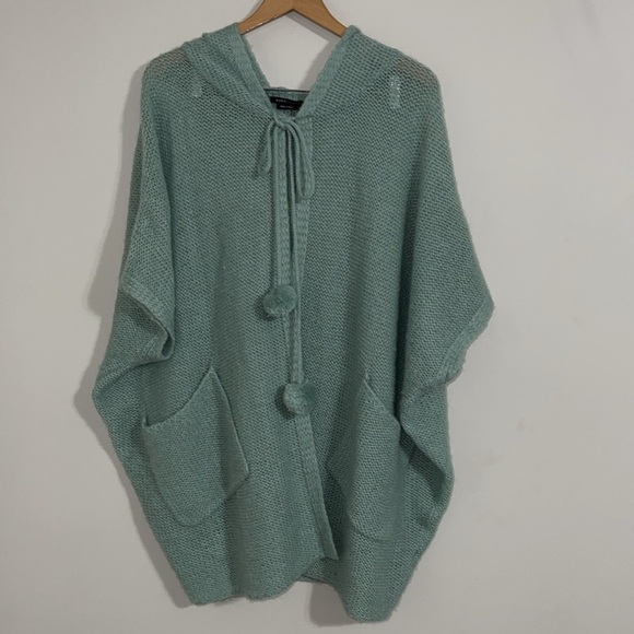 Bcbgmaxazria knit dolman sleeves open front cardigan drawstr hoodie m/l - Picture 1 of 7